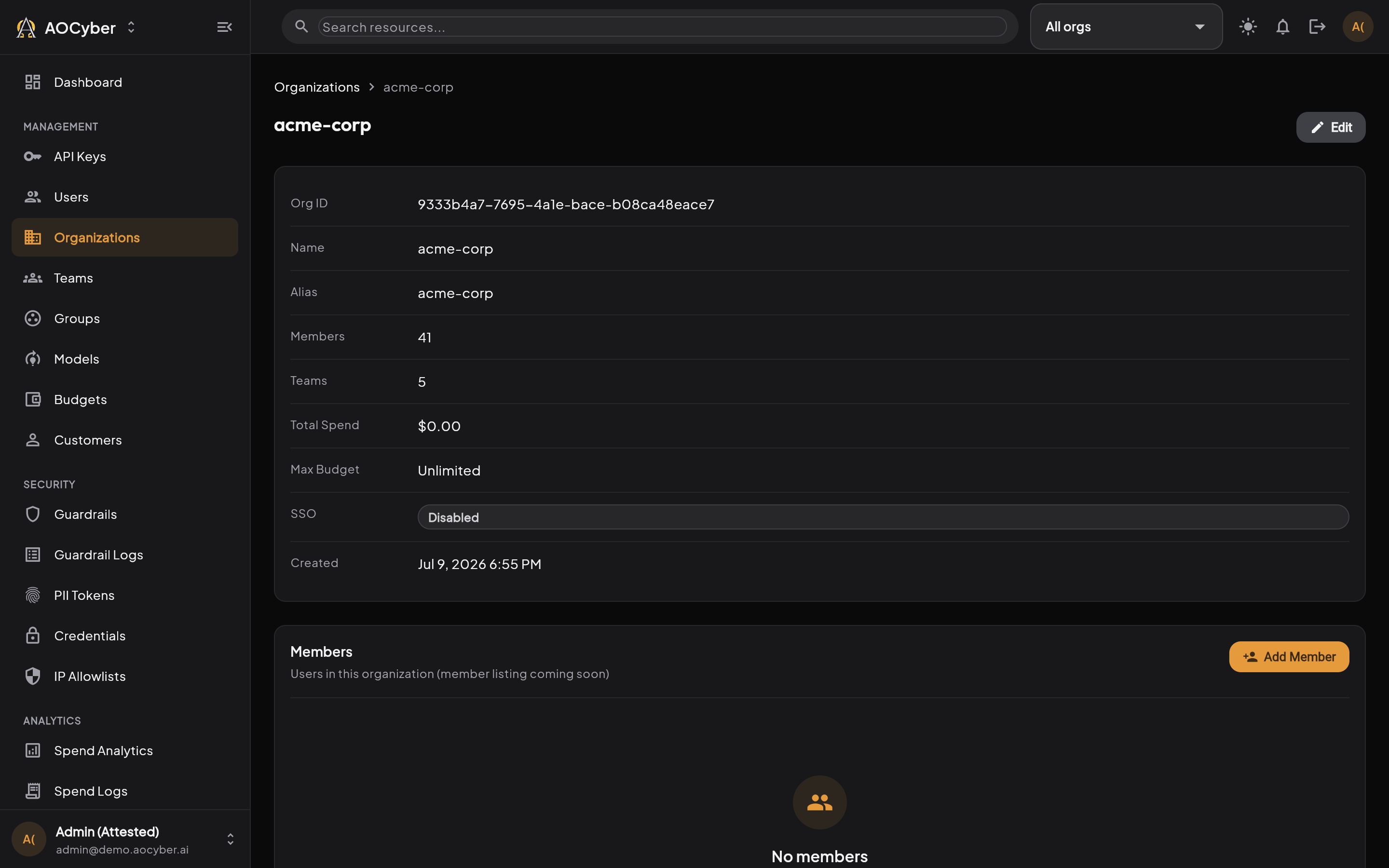 Organization Detail