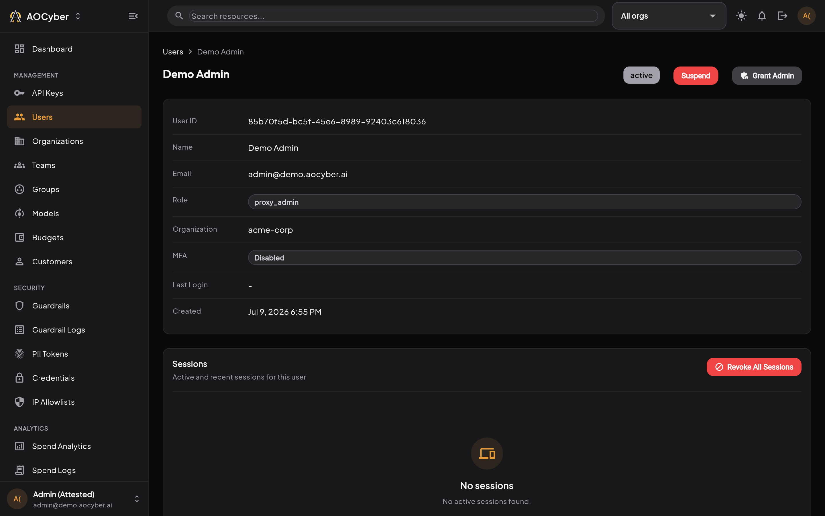 User Detail
